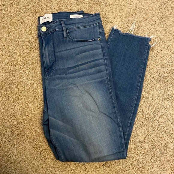 Frame Le High Skinny Raw Edge Jeans - Picture 1 of 11